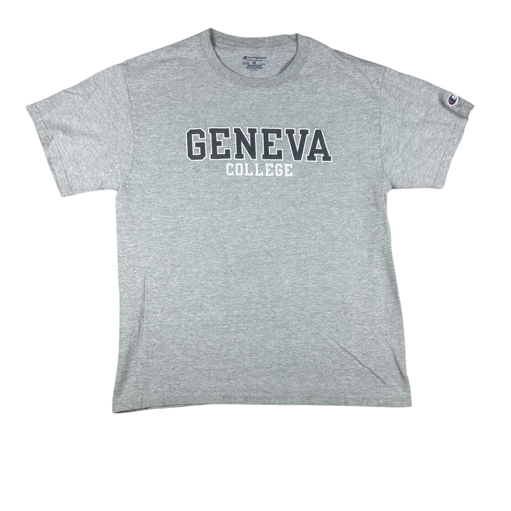 Geneva College Graphic T-Shirt Mens Medium Gray Short Sleeve Tee